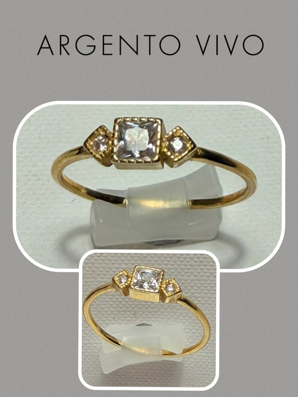 Argento Vivo 18KT Gold Plated Sterling Silver Ring. Size 8